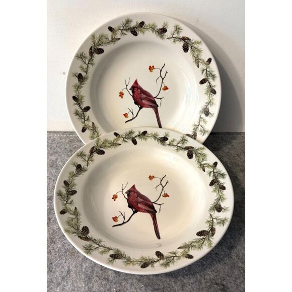 4 Sonoma 8" Cardinal Holiday Bowls  #2794 - Picture 1 of 2